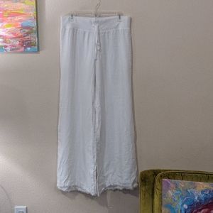 White linen pants